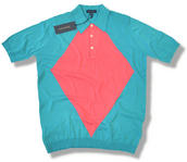 View Item John Smedley Island Cotton Big Diamond Polo Shirt Turq 